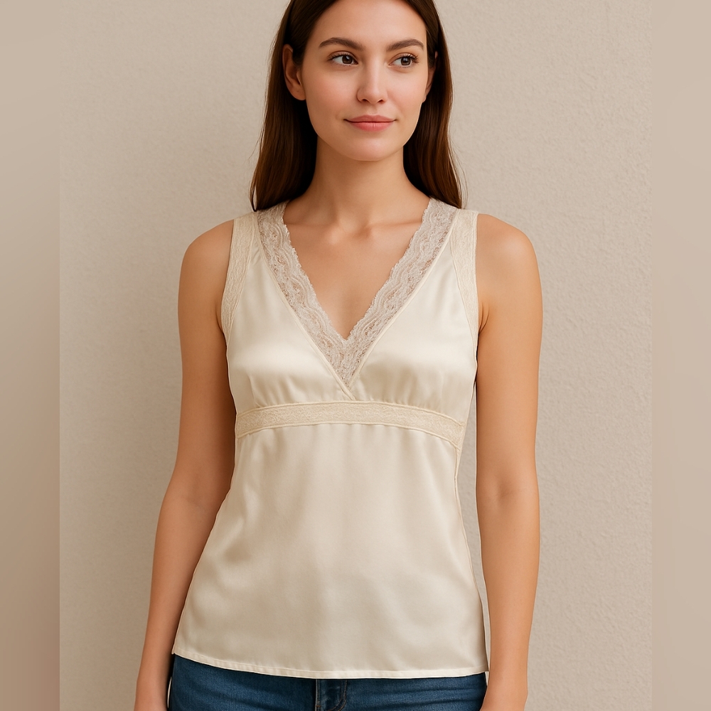 Old Navy "Prefect Fit" Cream Lace V-Neck Camisole